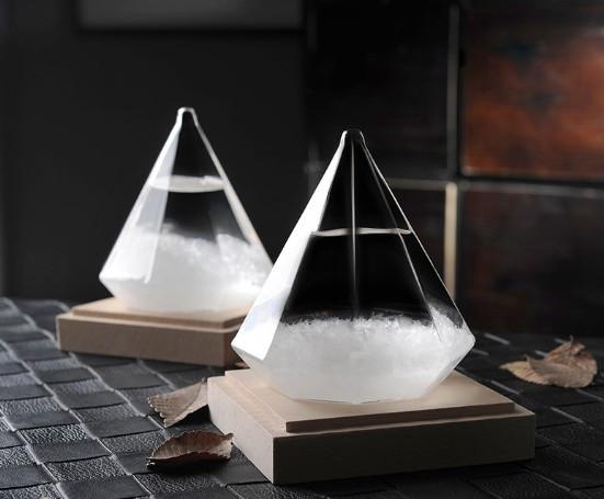 Diamond Shape Storm Glass/Weather Forecast Bottle - Go Steampunk