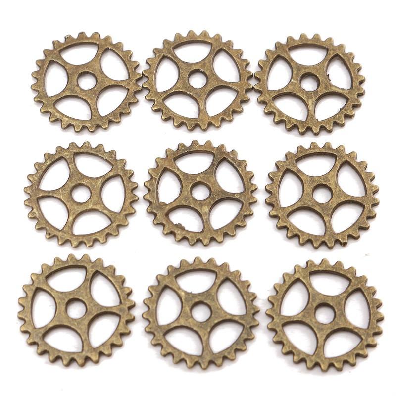 50pcs DIY Vintage Bronze Alloy Wheel Gears Antique Craft Watch Clock Parts - Go Steampunk
