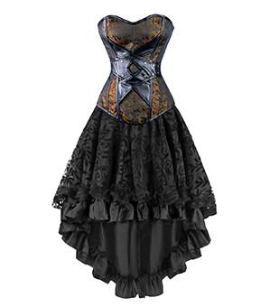 Vintage Steampunk Corset Dress Set - Go Steampunk