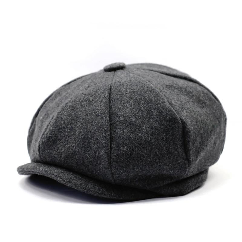 Wool Tweed Newsboy Octagonal Cap