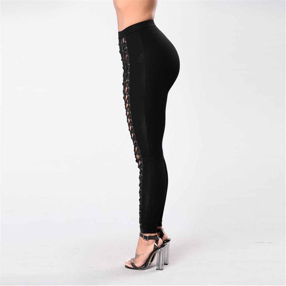Sexy Woman High Waist Skinny Hollow Out Leggings - Go Steampunk
