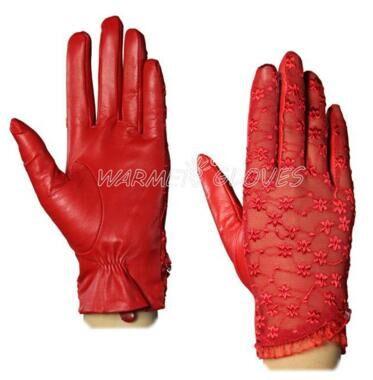 Women's Genuine Nappa Leather & Lace Unlined leather Gloves