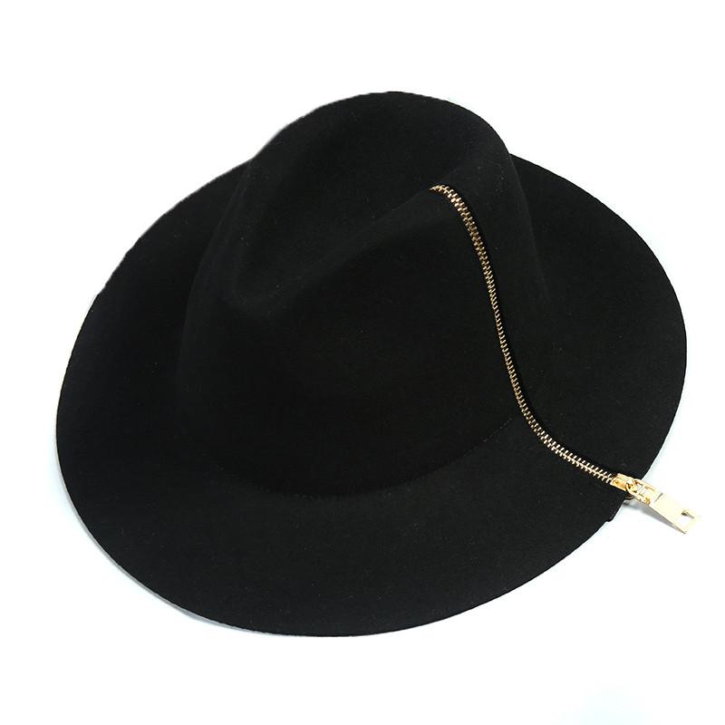 Black Zipper style 100% Pure Cashmere Wool Hats