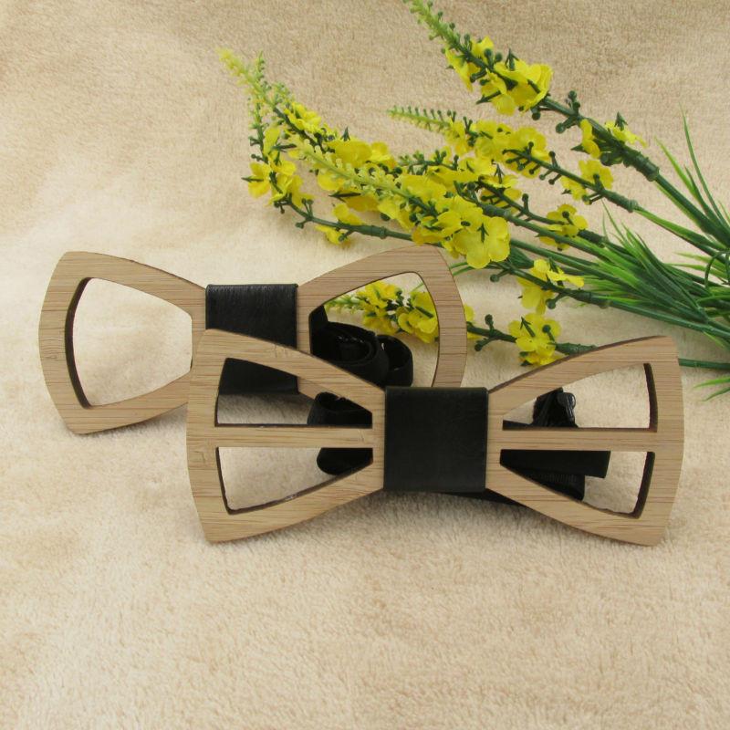 Unique Wooden Bow Tie Noeud Papillon Men Geometric Scissors Laser Cutout Jewelry Accessory - Go Steampunk