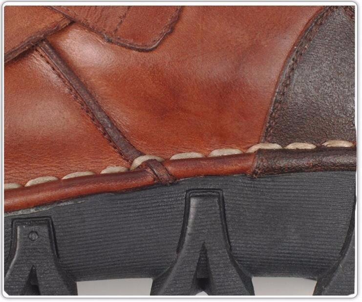 Genuine Leather Steampunk Skull Mid-calf Boots - Go Steampunk