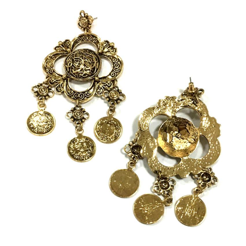 Big Floral Statement Earrings - Go Steampunk