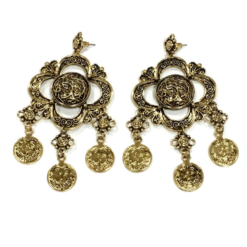 Big Floral Statement Earrings - Go Steampunk