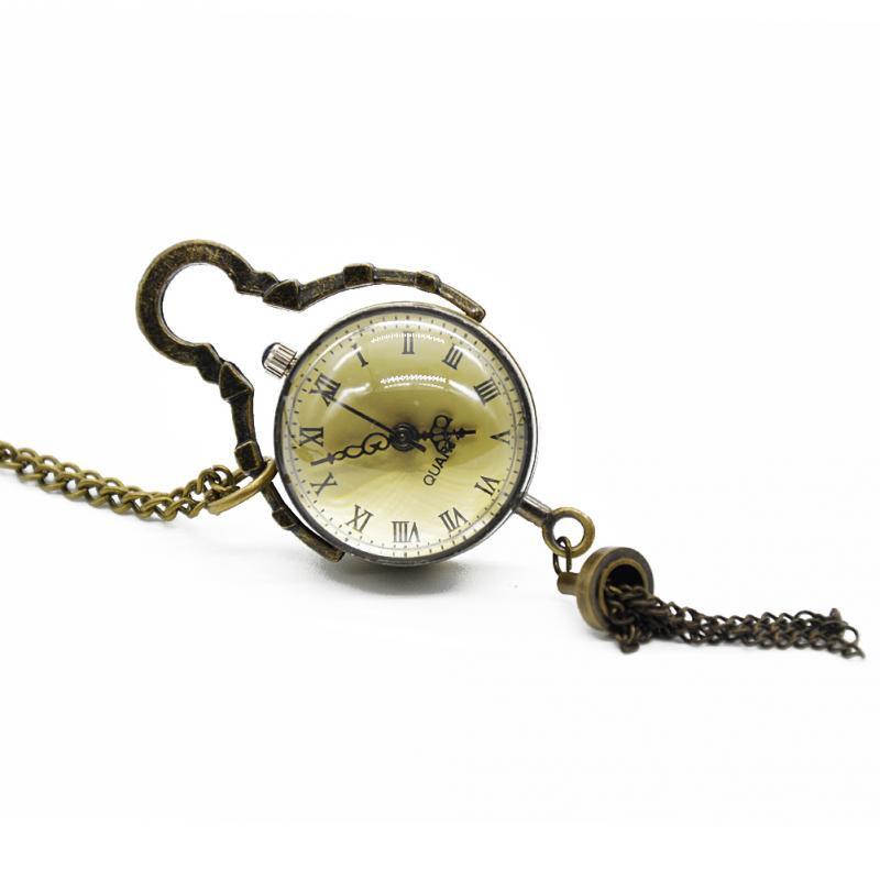 Antique Vintage Glass Ball Quartz Watch Necklace - Go Steampunk