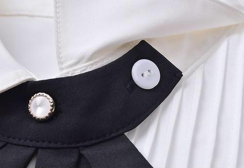 New elegant long-sleeve slim bow tie chiffon shirt - Go Steampunk