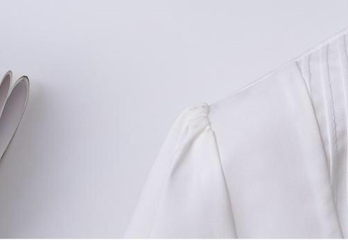 New elegant long-sleeve slim bow tie chiffon shirt - Go Steampunk