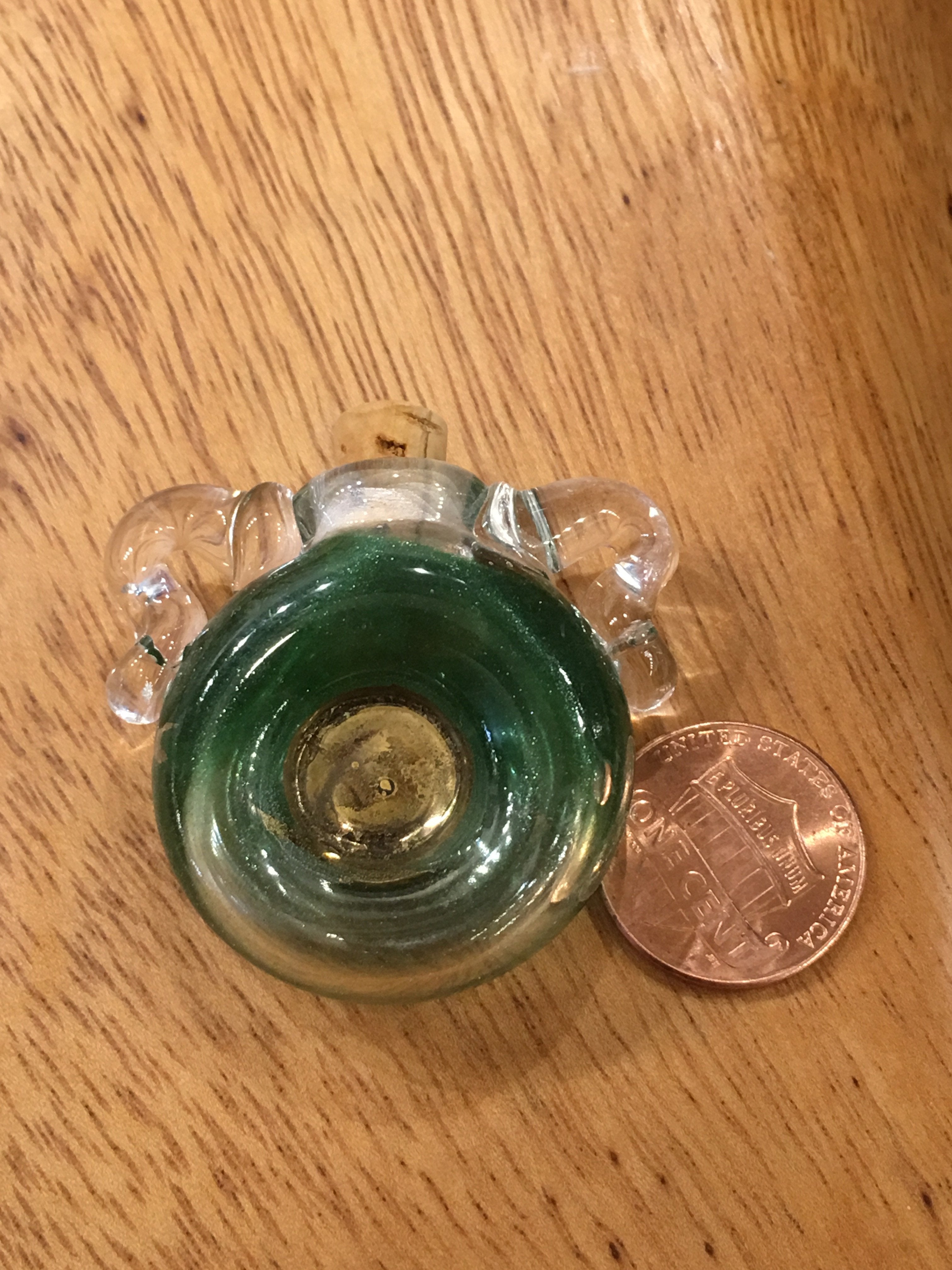 Green Round Minature Apothecary Bottle - Go Steampunk