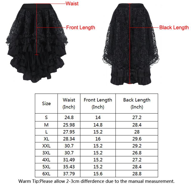 Black Lace Waterfall Hem Midi Skirt - Go Steampunk
