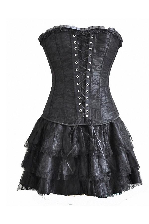 Steampunk Corset and Matching Skirt Dress Set