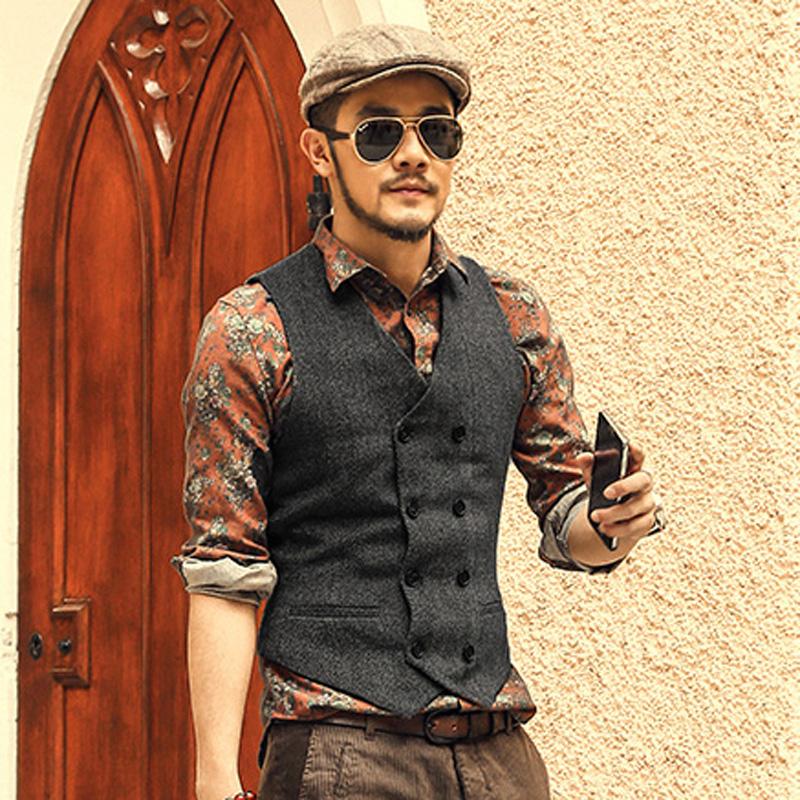 Mens Brown Double Breasted Vest - Go Steampunk