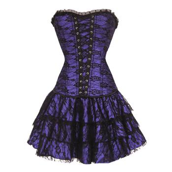 Steampunk Corset and Matching Skirt Dress Set - Go Steampunk
