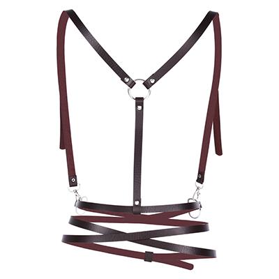 Faux Leather Three Layers Shoulder Wrapped Body Harness