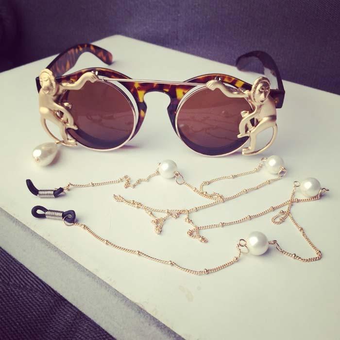 Gold Monkey Luxury Pearl Sunglasses - Go Steampunk