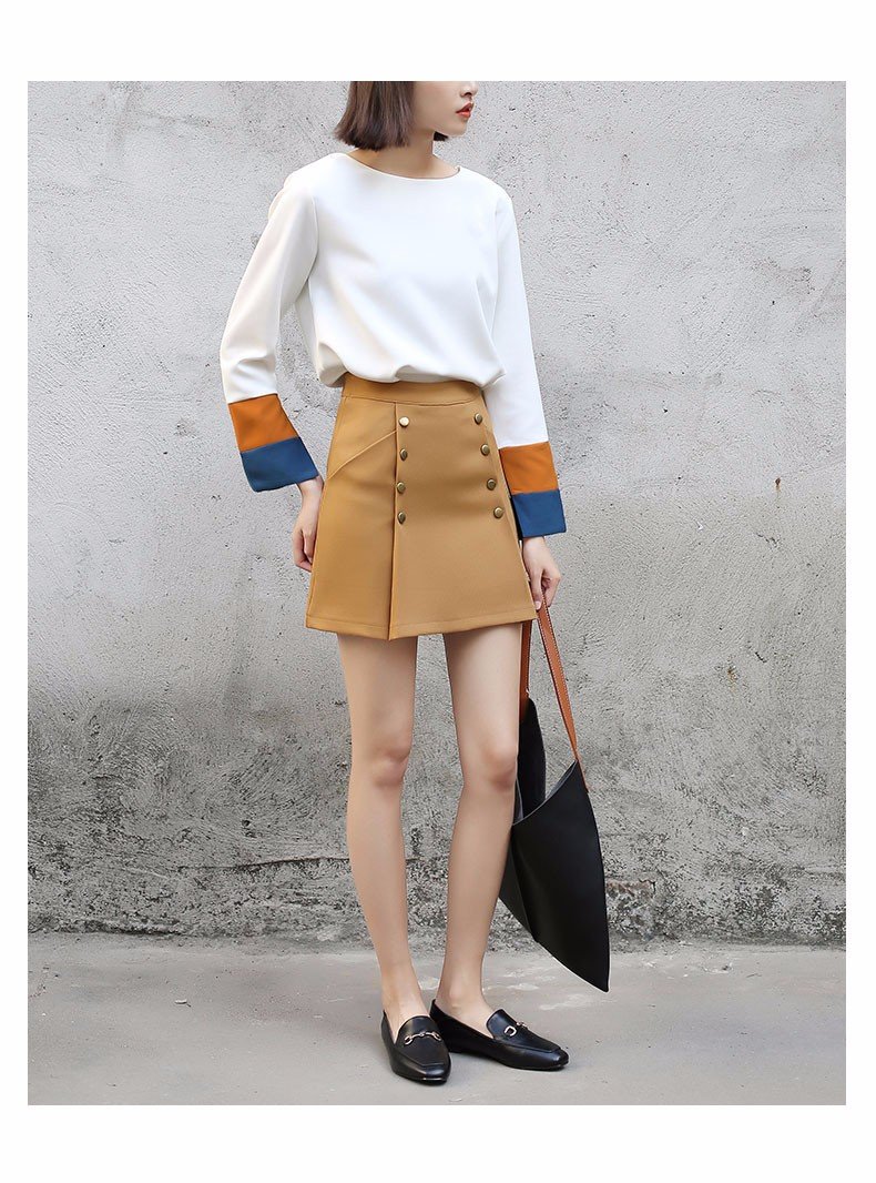 Double Row Buttoned Mini Skirt - Go Steampunk