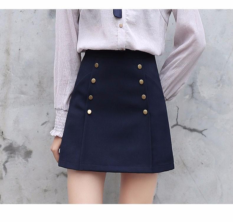 Double Row Buttoned Mini Skirt - Go Steampunk