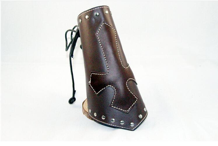 Cross Design Leather Bracer - Go Steampunk