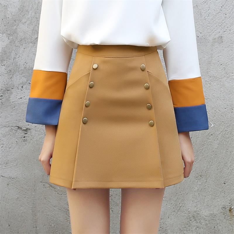 Double Row Buttoned Mini Skirt