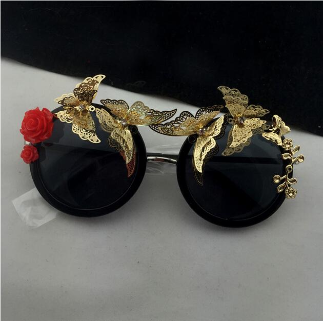 Retro Vintage rose flower Baroque Butterfly Sunglasses - Go Steampunk