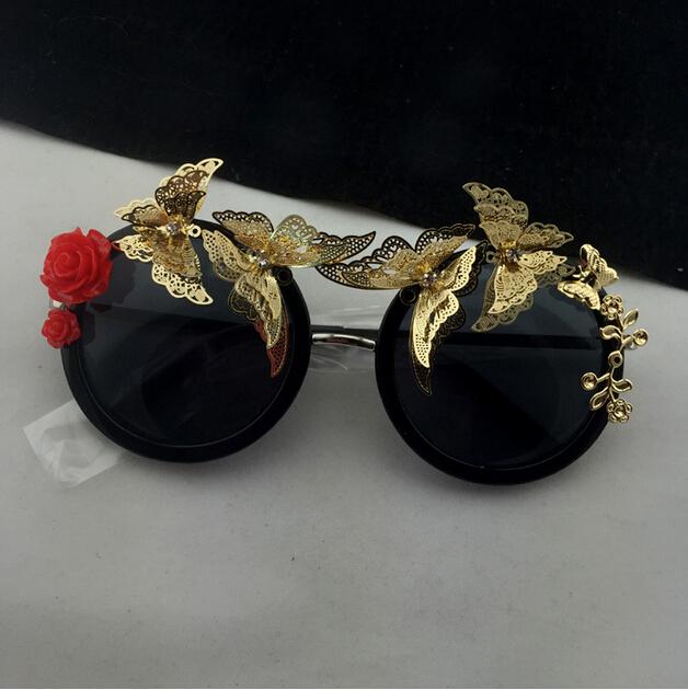 Retro Vintage rose flower Baroque Butterfly Sunglasses - Go Steampunk