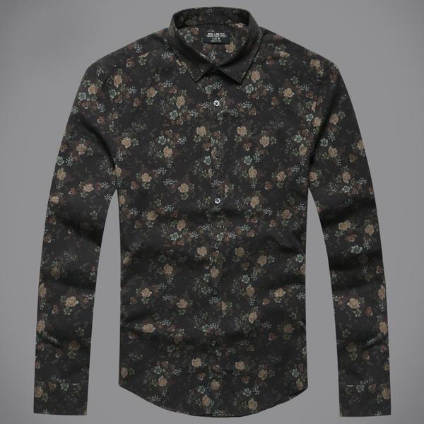 Men's Floral Print Long Sleeve shirt