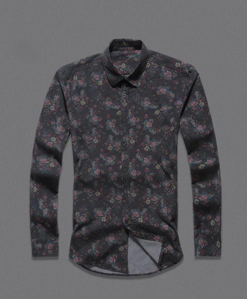 Men's Floral Print Long Sleeve shirt