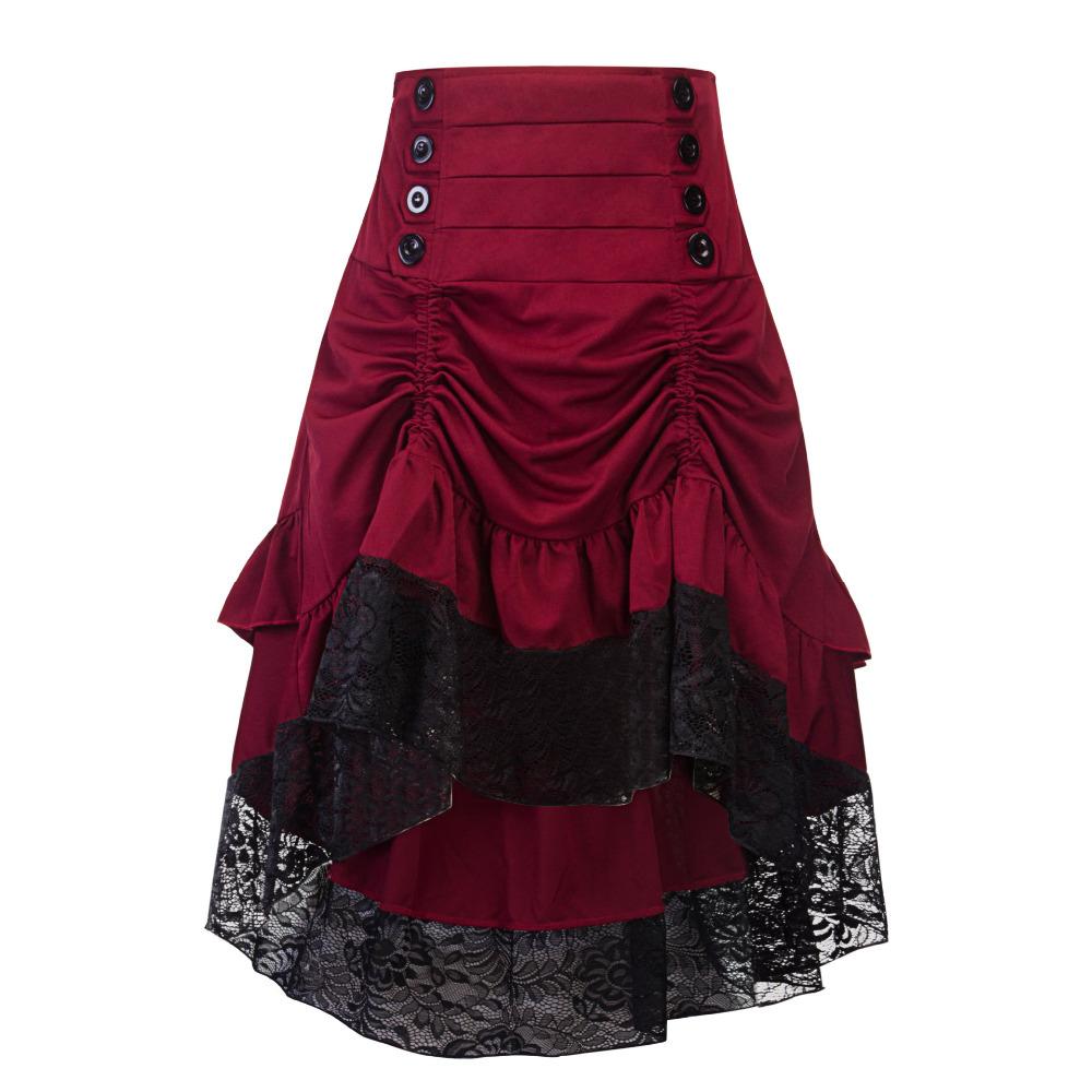 Gothic Ruffled Lace Steampunk Skirt - Go Steampunk