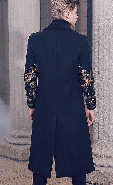 Embroidered Long Coat - Go Steampunk
