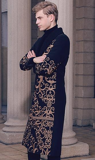 Embroidered Long Coat - Go Steampunk