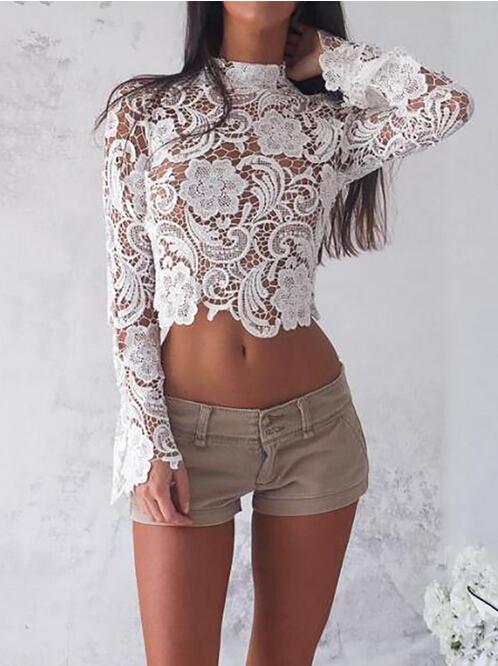 Bell Sleeve Lace Floral Top - Go Steampunk