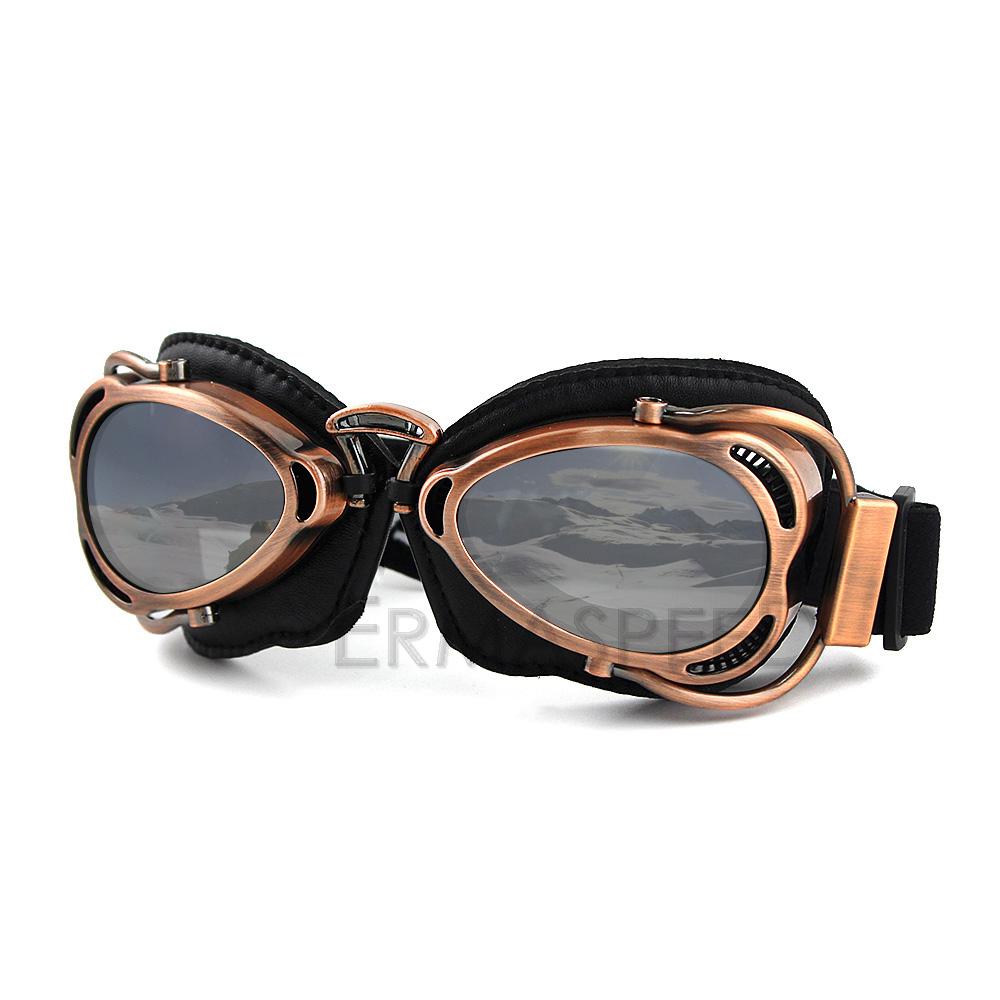 Retro Vintage Copper PU Leather Aviator Goggles