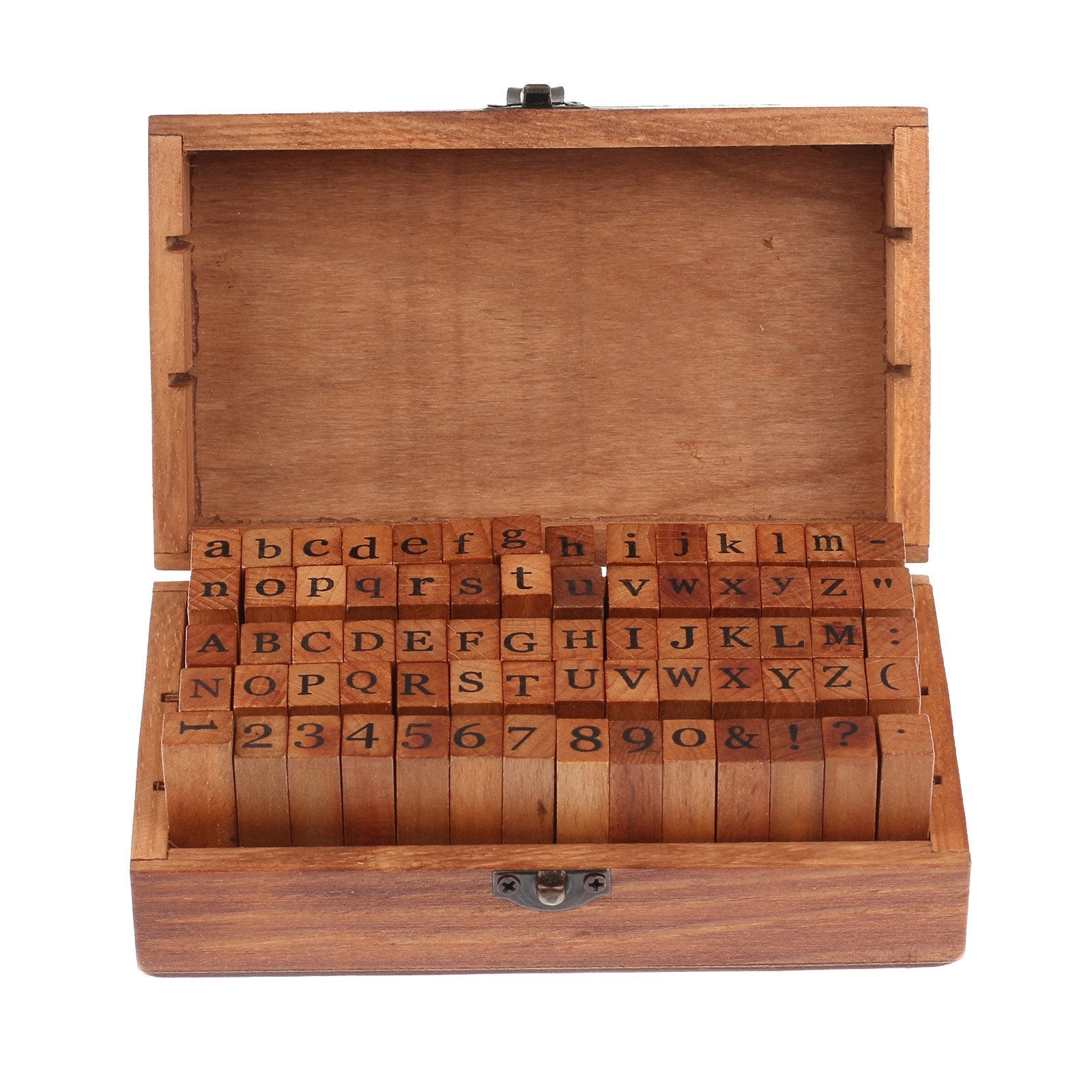 70Pcs Wooden Rubber Alphabet Letter Number Stamp Set - Go Steampunk