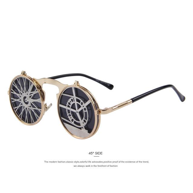 Steam Punk Vintage Clamshell Sunglasses