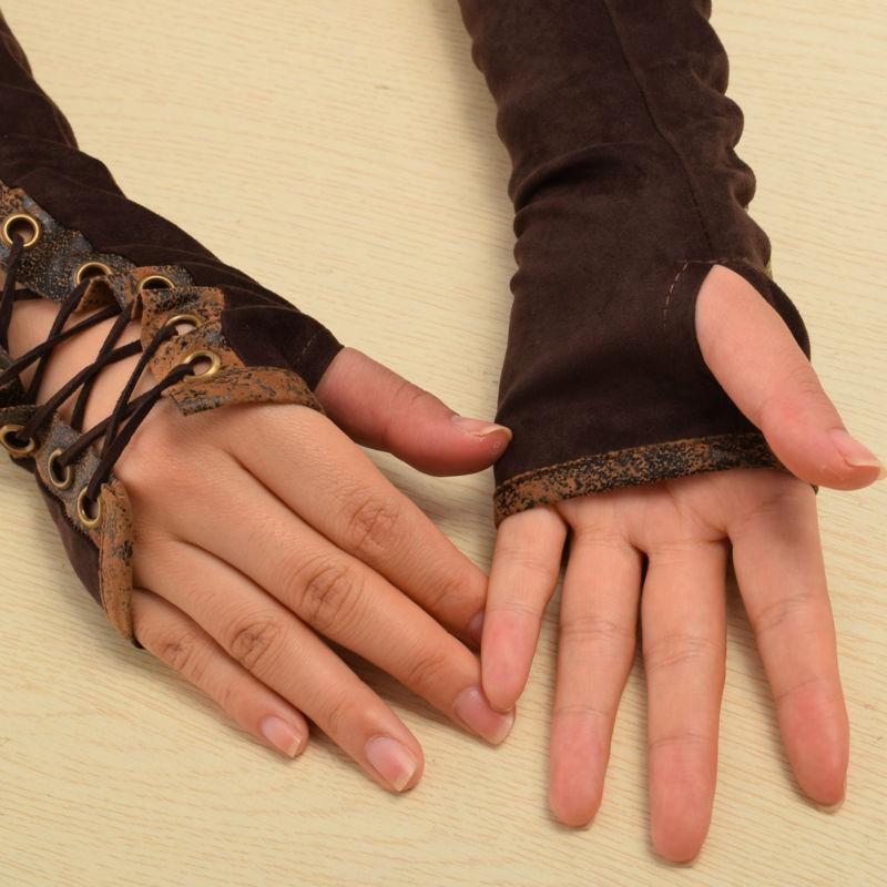 Steampunk Lace-up Armband Gloves - Go Steampunk
