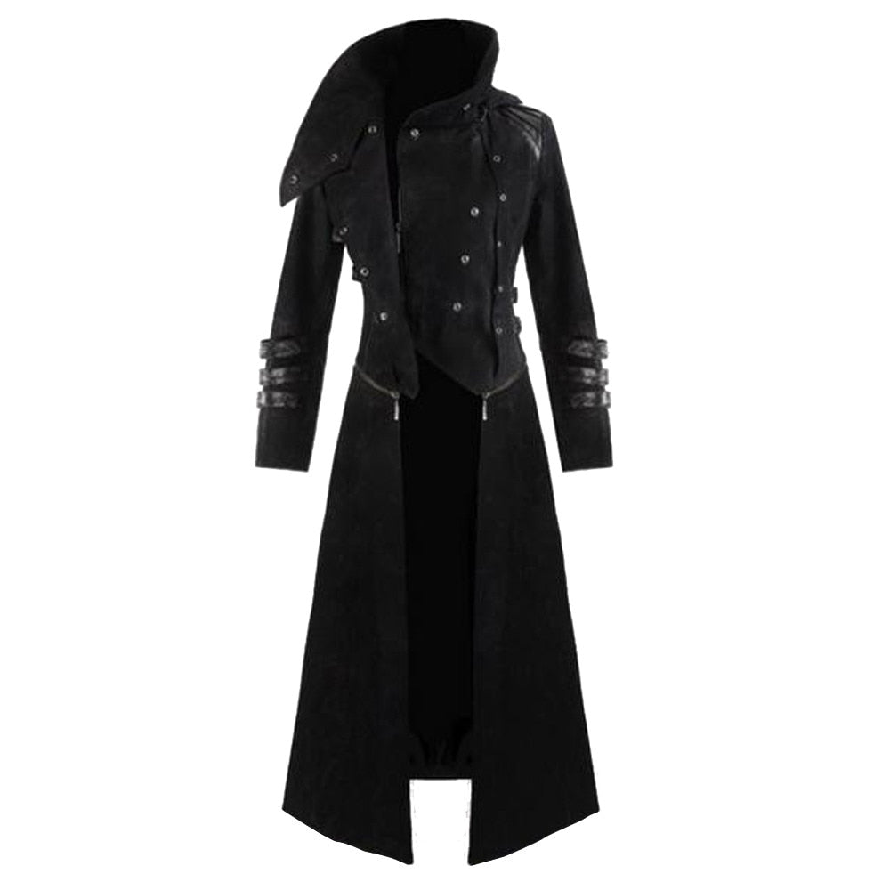 Hooded Buttons and Buckles Detatchable Trench Coat/Jacket - Go Steampunk