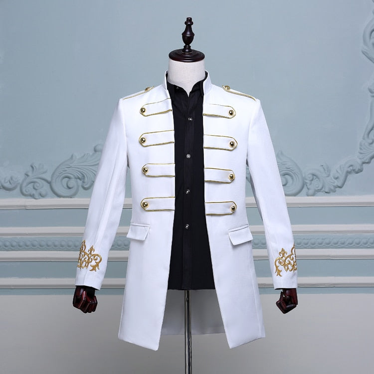 Double-breasted British Military Style Long Slim Fit Jacket