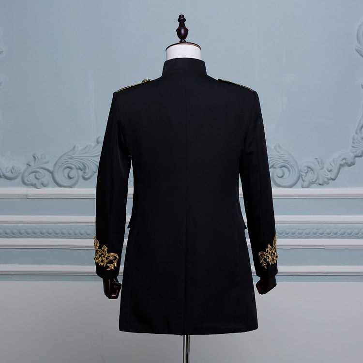 Double-breasted British Military Style Long Slim Fit Jacket - Go Steampunk