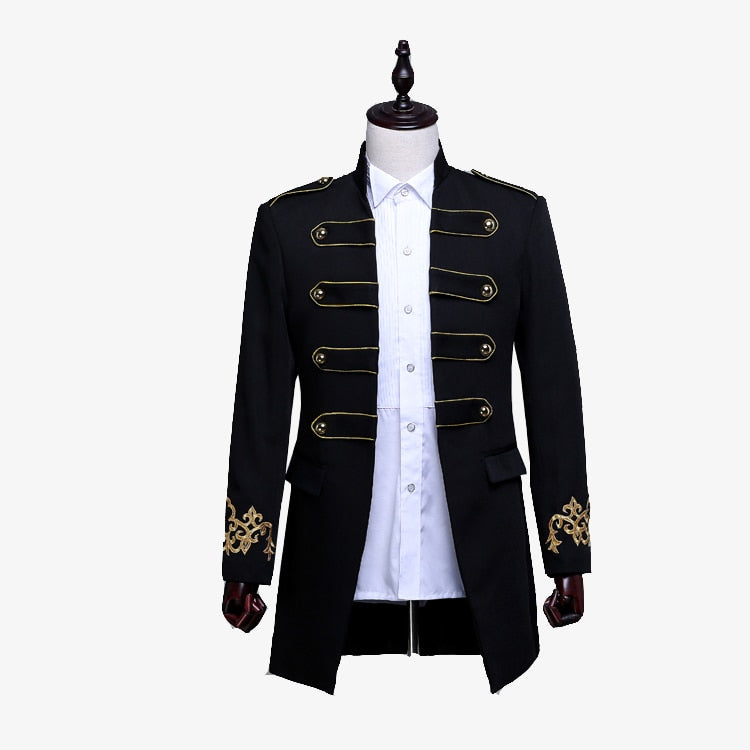 Double-breasted British Style Long Slim Fit Suit Jacket - Go Steampunk