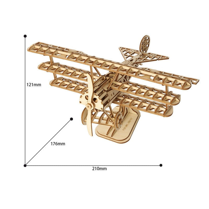 Laser Cut Wooden Airplane Model Building Kit - Go Steampunk
