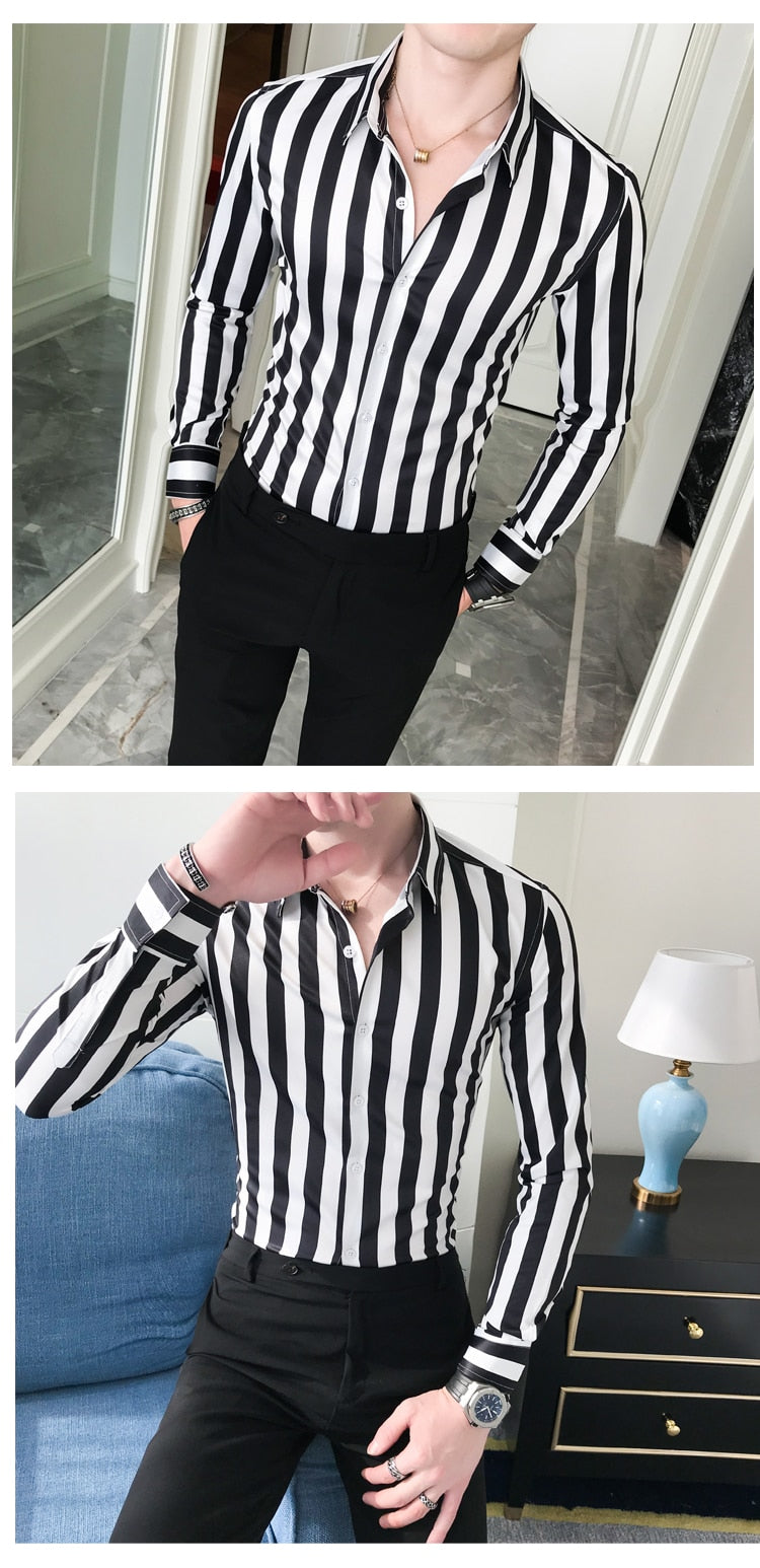Satin Striped Dress Shirt - Go Steampunk