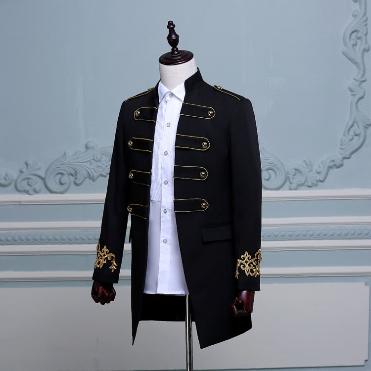 Double-breasted British Style Long Slim Fit Suit Jacket - Go Steampunk