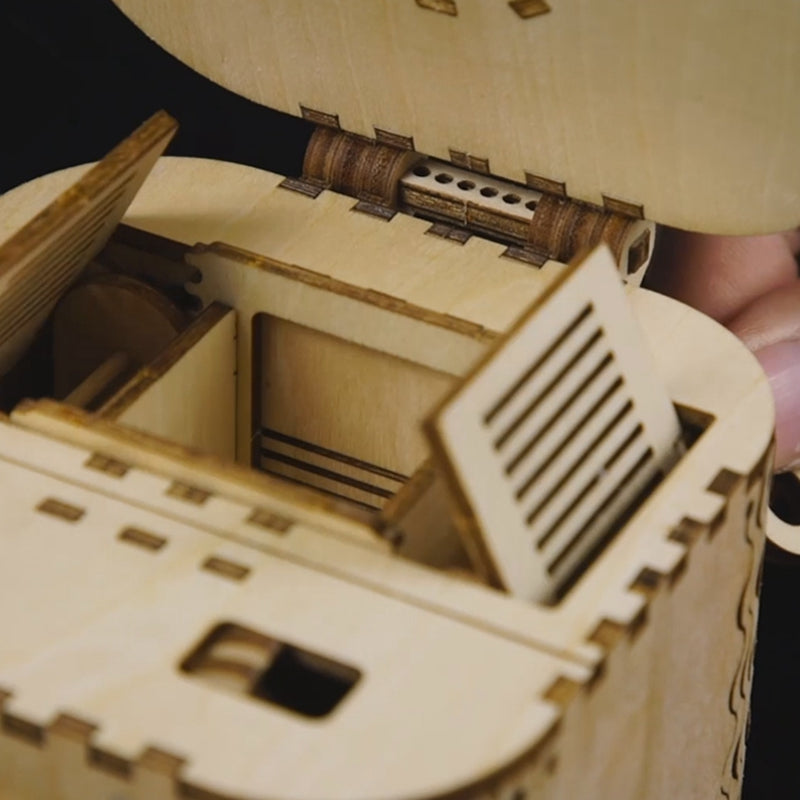Creative DIY Wooden 3D Locking Treasure Box - Go Steampunk