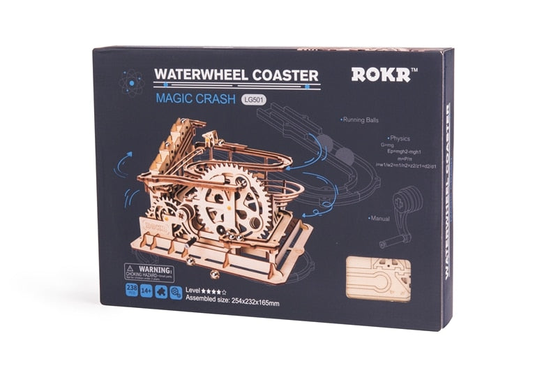 Kinetic DIY Marble Run Waterwheel Model Kits - Go Steampunk