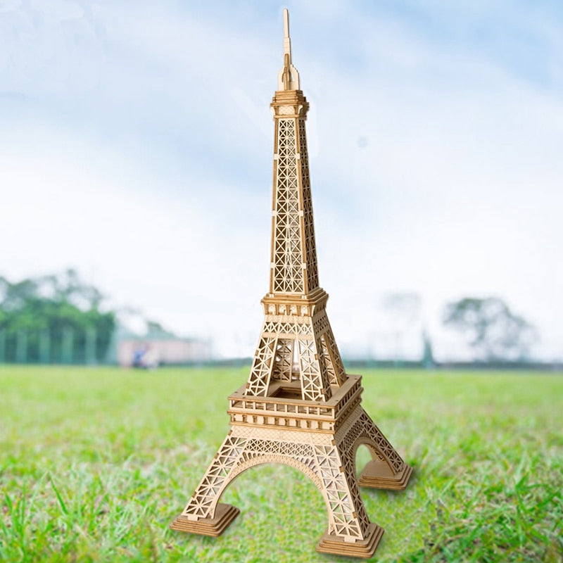 Wooden Eiffel Tower 3D Puzzle - Go Steampunk