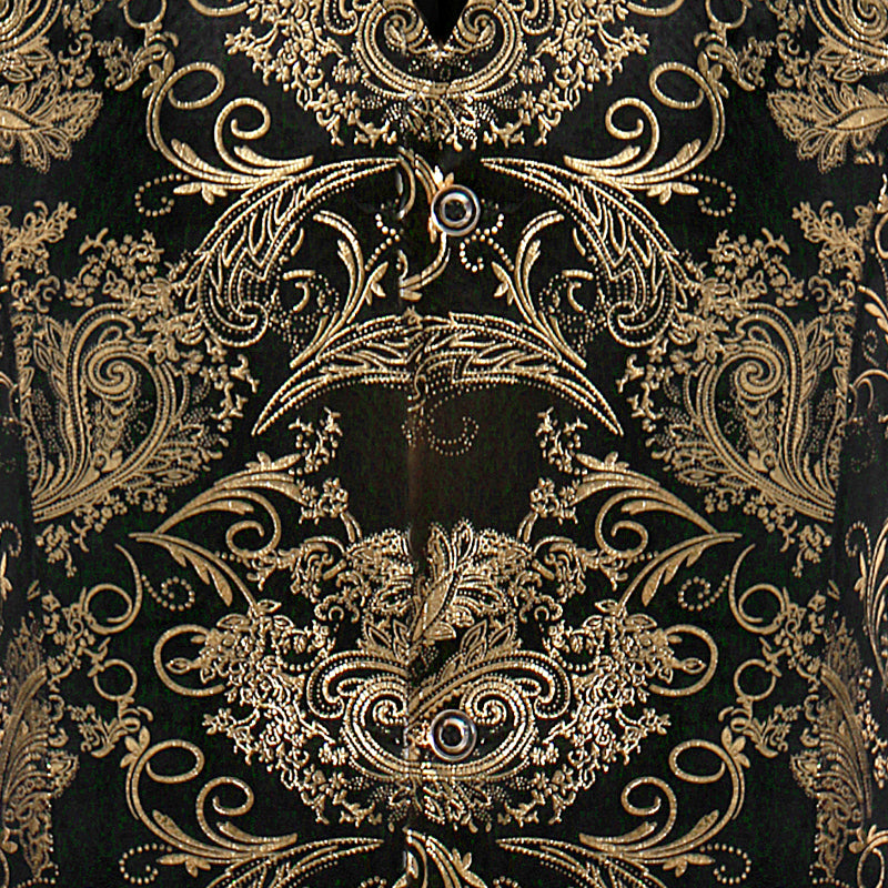 Luxury Gold Printed Steampunk Vest - Go Steampunk