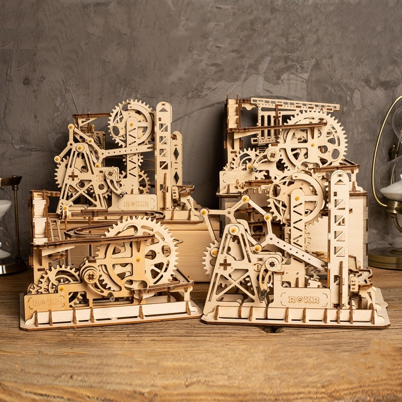 Kinetic DIY Marble Run Waterwheel Model Kits - Go Steampunk