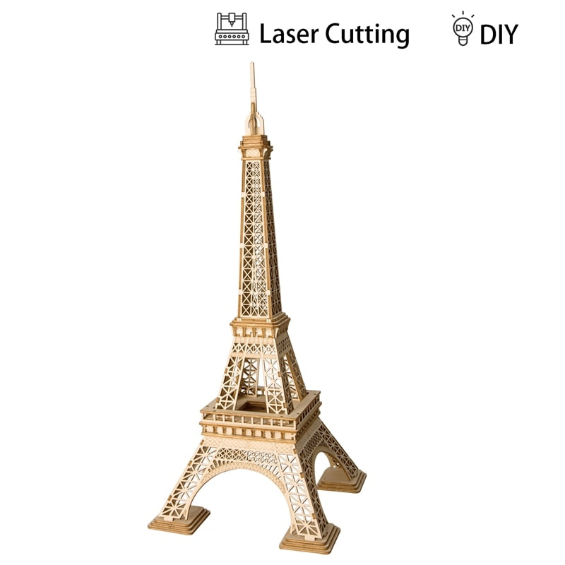 Wooden Eiffel Tower 3D Puzzle - Go Steampunk
